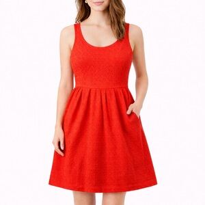 Anthropologie Fit & Flare Dress Red Size XS